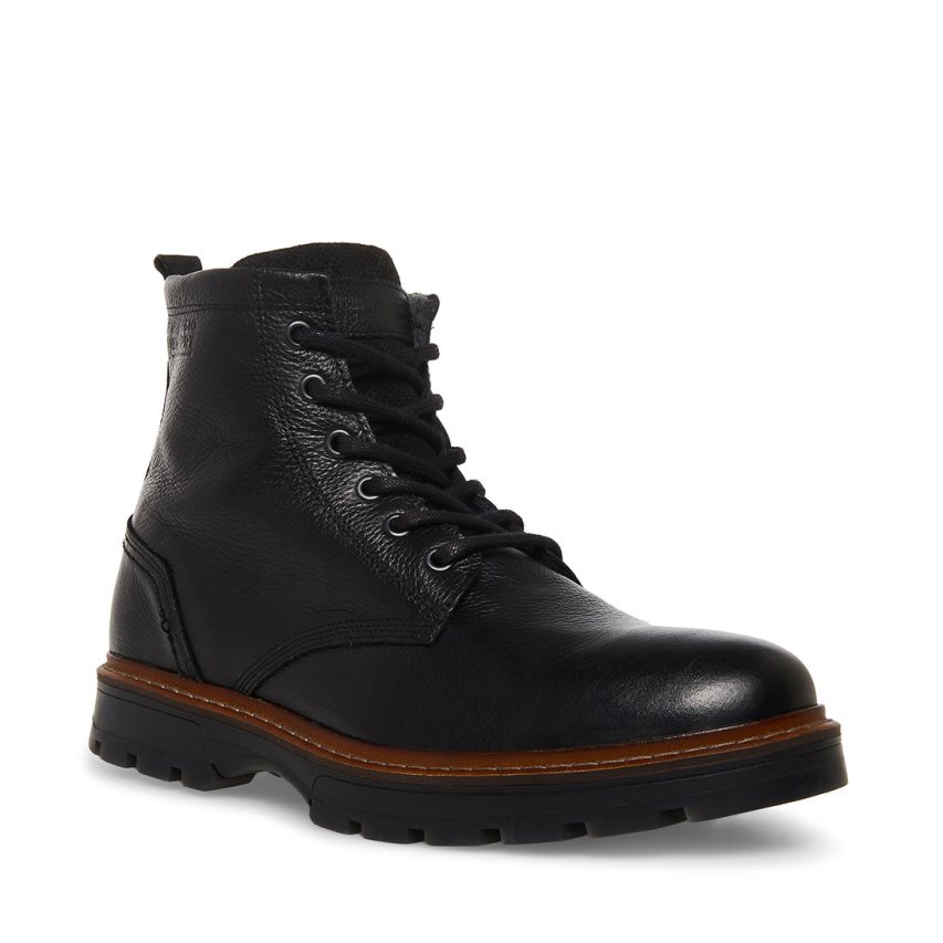 μποτακια ανδρικα Steve Madden Lucius δερματινα μαυρα | GR-9418XJO