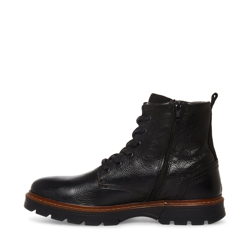 μποτακια ανδρικα Steve Madden Lucius δερματινα μαυρα | GR-9418XJO