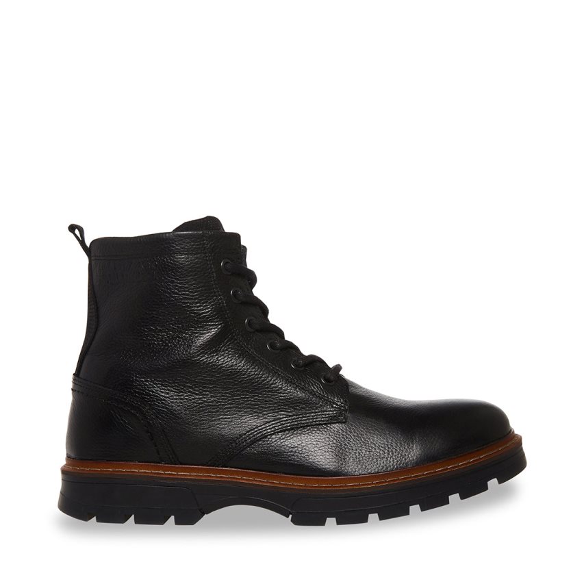 μποτακια ανδρικα Steve Madden Lucius δερματινα μαυρα | GR-9418XJO