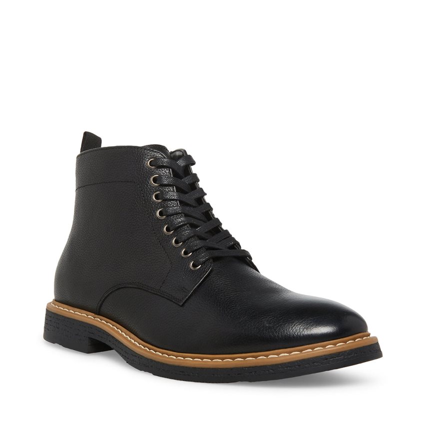 μποτακια ανδρικα Steve Madden Mitchell δερματινα μαυρα | GR-3264KJX