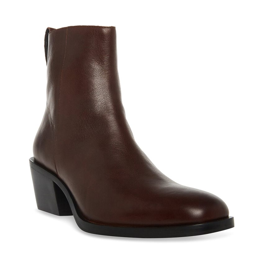 μποτακια ανδρικα Steve Madden Richie δερματινα σκούρο καφε | GR-124OIXK