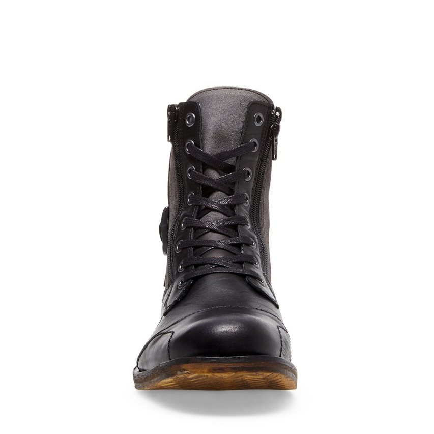 μποτακια ανδρικα Steve Madden Sidetrack δερματινα μαυρα | GR-9O15VWF