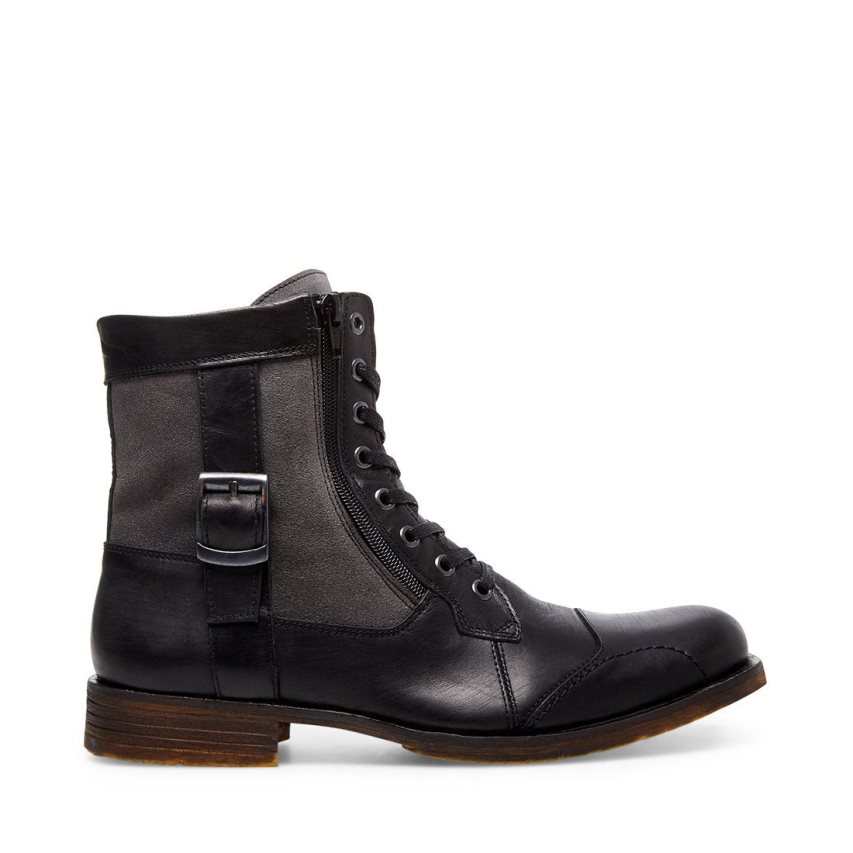 μποτακια ανδρικα Steve Madden Sidetrack δερματινα μαυρα | GR-9O15VWF
