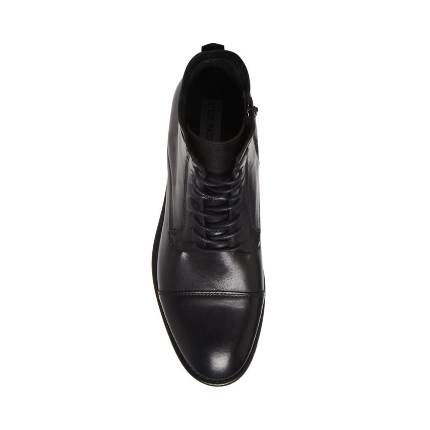 μποτακια ανδρικα Steve Madden Wells δερματινα μαυρα | GR-6582ZTY