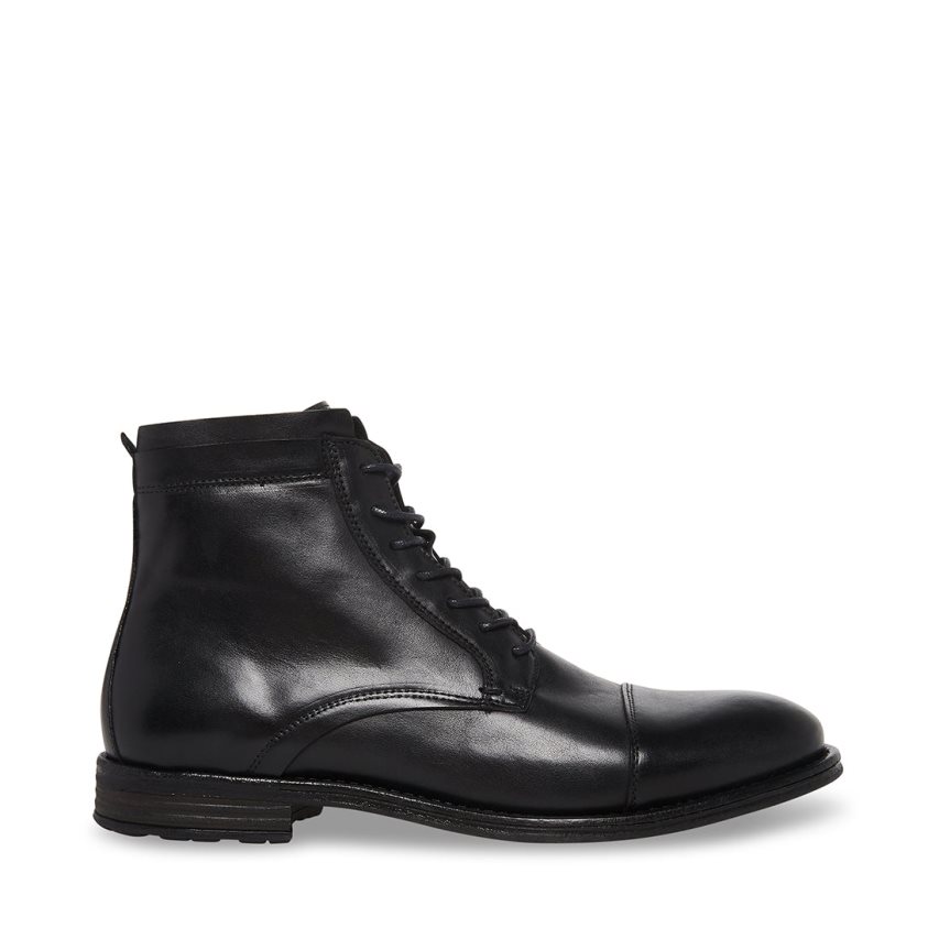 μποτακια ανδρικα Steve Madden Wells δερματινα μαυρα | GR-6582ZTY