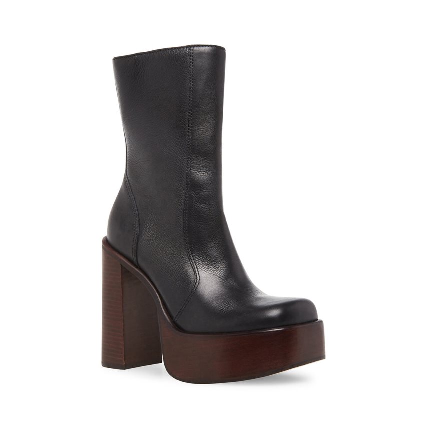 μποτακια γυναικεια Steve Madden Dwane δερματινα μαυρα | GR-7896CTB