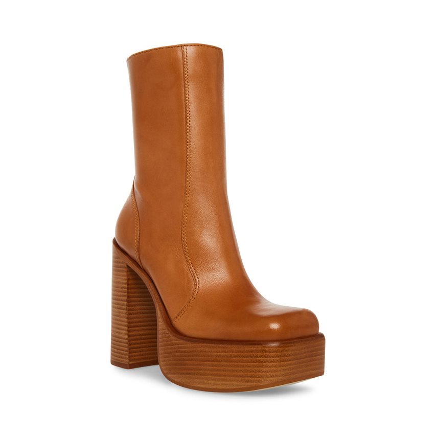 μποτακια γυναικεια Steve Madden Dwane δερματινα καφε | GR-891OFBE