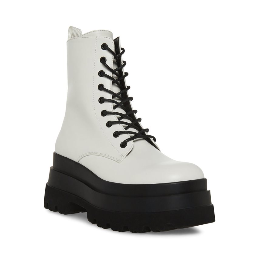 μποτακια γυναικεια Steve Madden Luka ασπρα | GR-6723KHJ