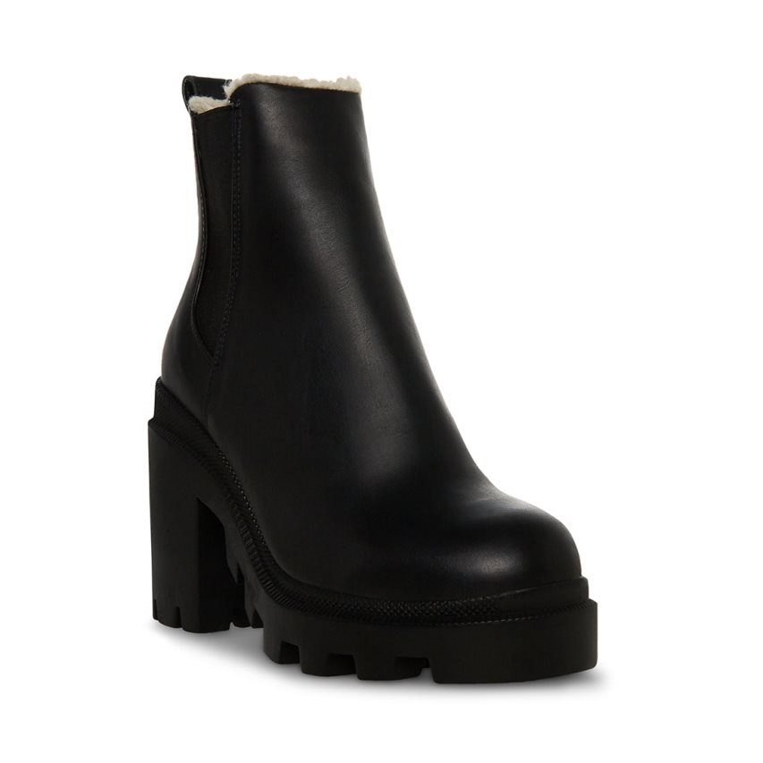 μποτακια γυναικεια Steve Madden Roxie-f δερματινα μαυρα | GR-4287KRM