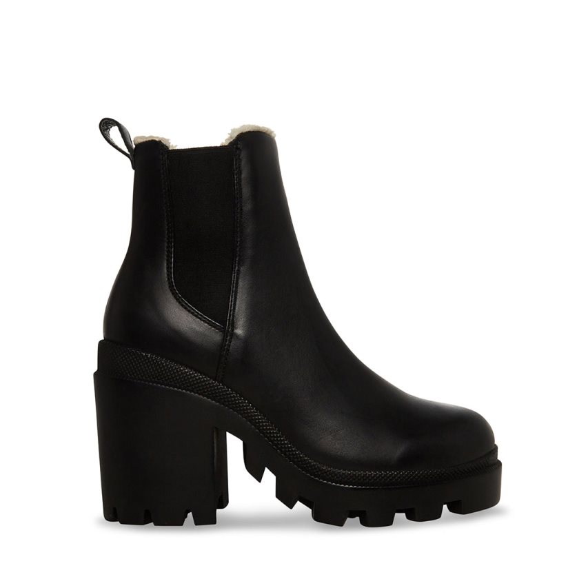 μποτακια γυναικεια Steve Madden Roxie-f δερματινα μαυρα | GR-4287KRM
