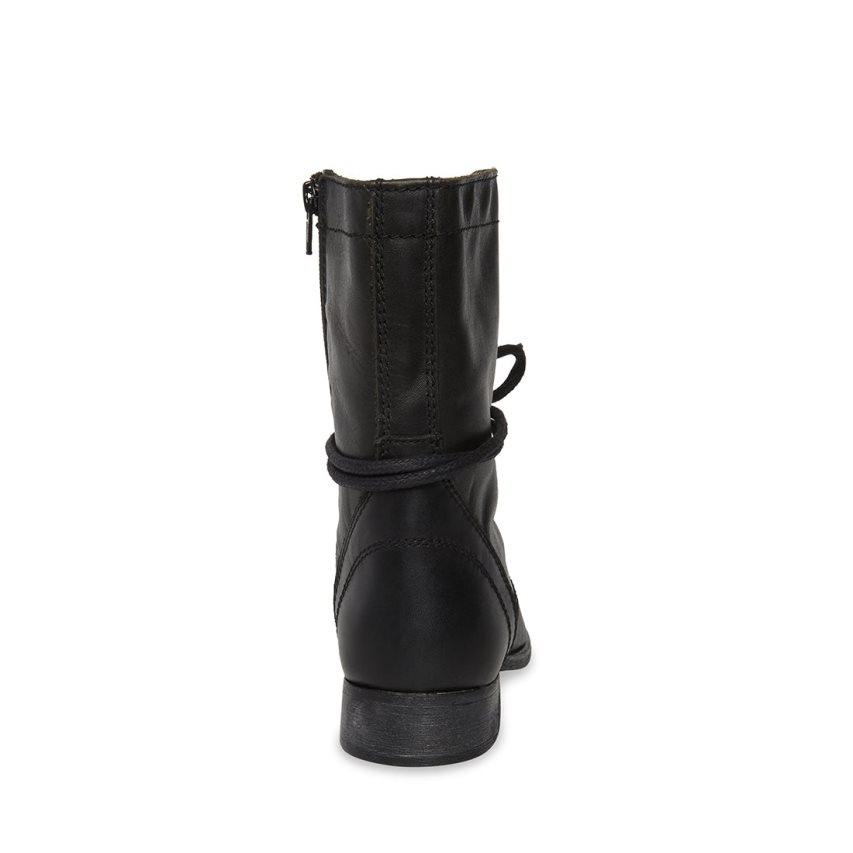 μποτακια γυναικεια Steve Madden Troopa δερματινα μαυρα | GR-63O7LUO