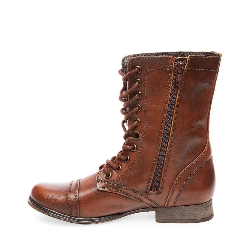 μποτακια γυναικεια Steve Madden Troopa δερματινα καφε | GR-89O2WHZ