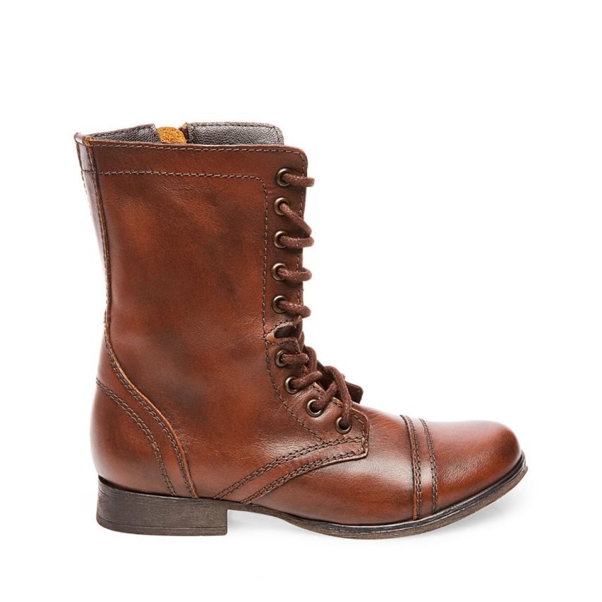μποτακια γυναικεια Steve Madden Troopa δερματινα καφε | GR-89O2WHZ