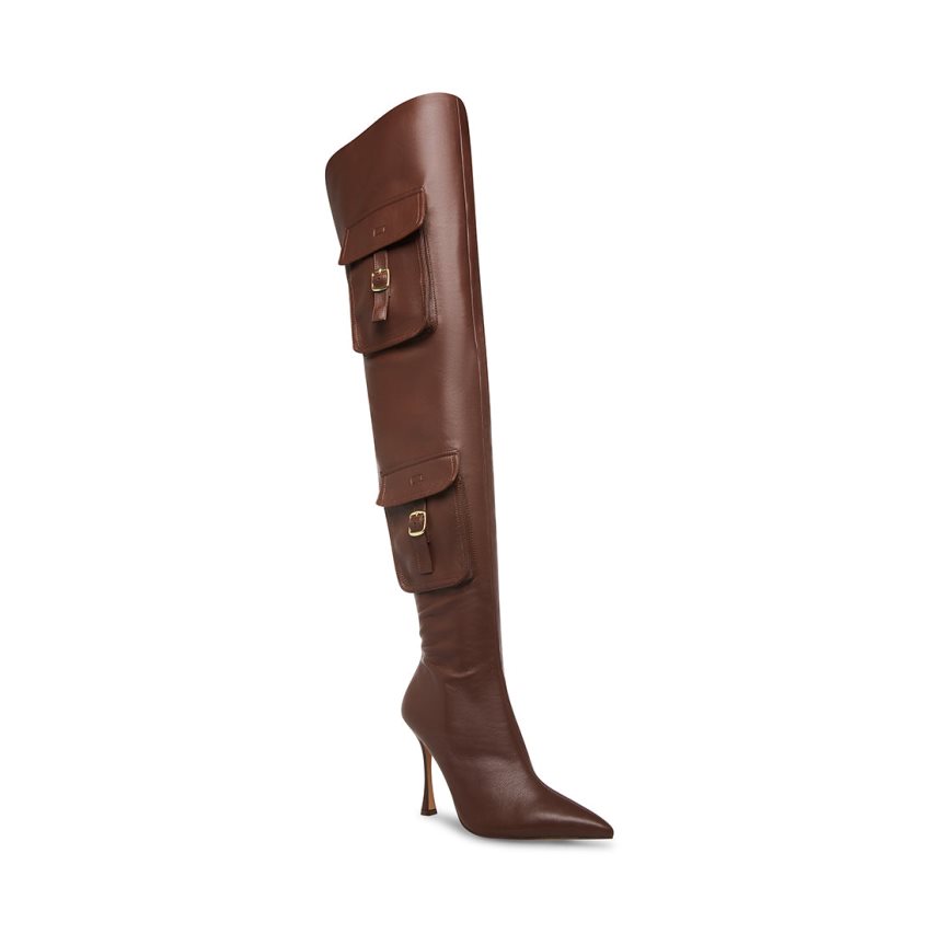 μποτεσ μεχρι το γονατο γυναικεια Steve Madden Brittany σκούρο καφε | GR-1439DOG