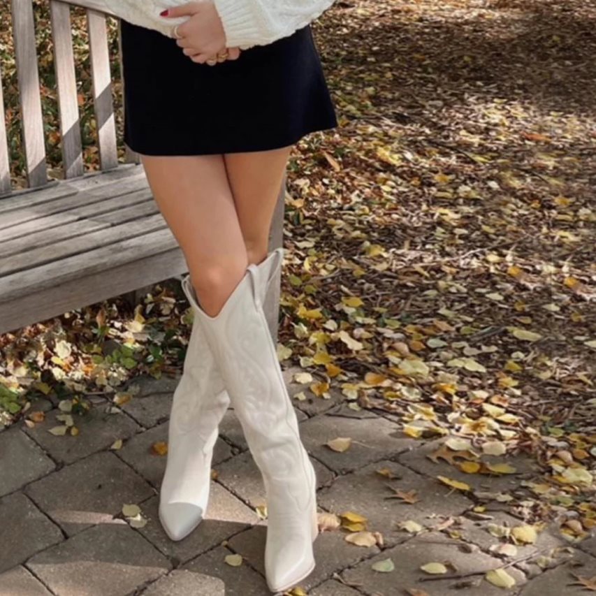 μποτεσ μεχρι το γονατο γυναικεια Steve Madden Lasso δερματινα ασπρα | GR-1862SMX