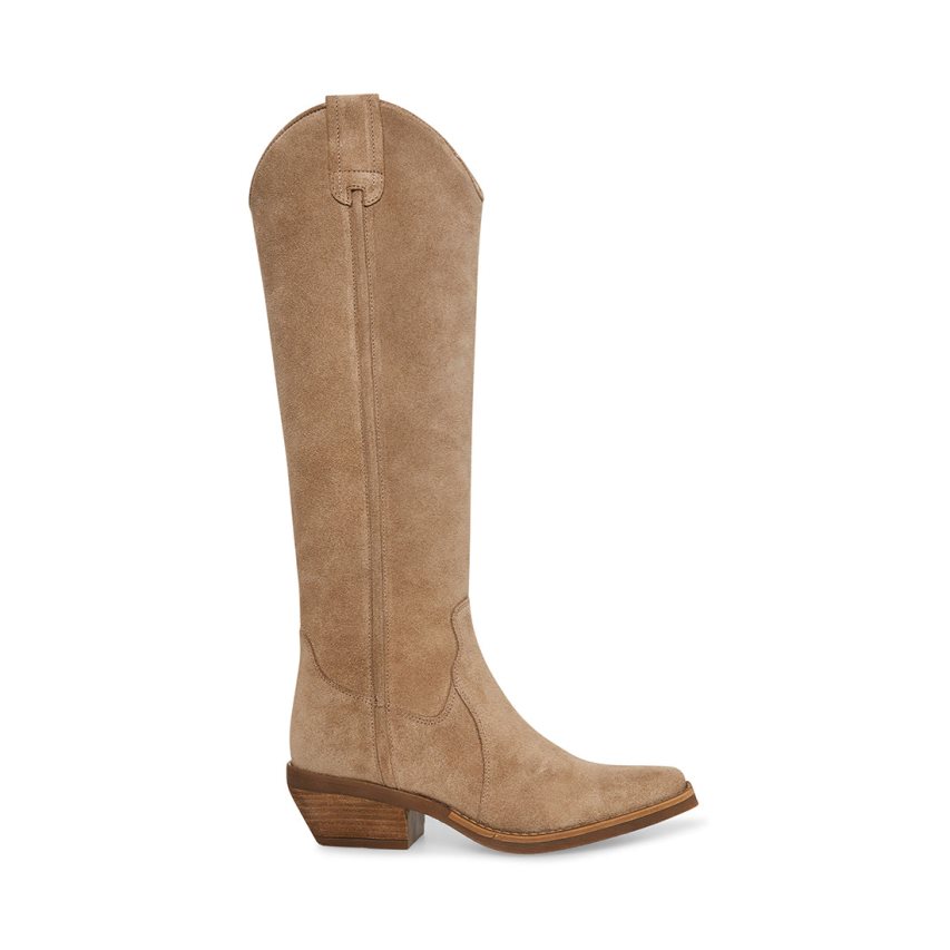 μποτεσ μεχρι το γονατο γυναικεια Steve Madden Heard σουετ καφε | GR-4865BXF