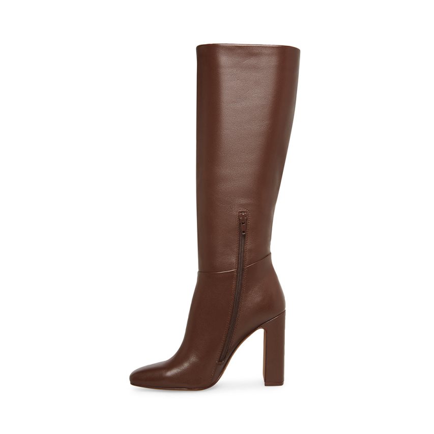 μποτεσ μεχρι το γονατο γυναικεια Steve Madden Ally δερματινα σκούρο καφε | GR-5923RXJ