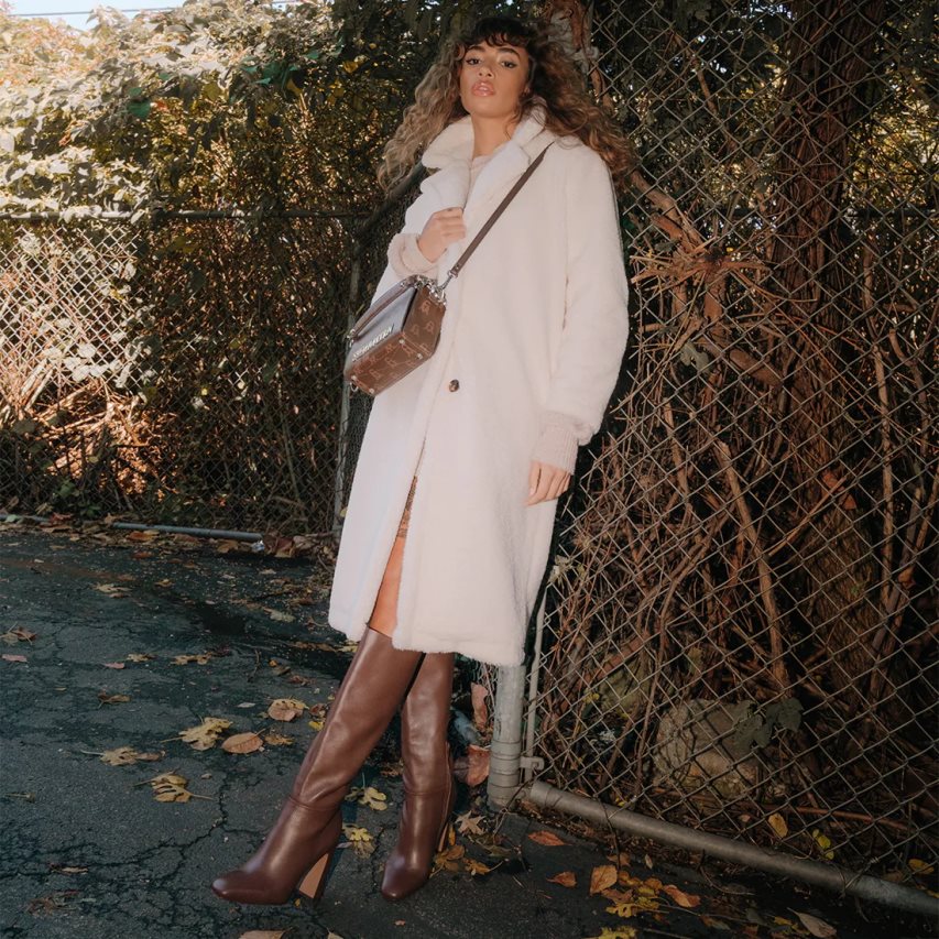 μποτεσ μεχρι το γονατο γυναικεια Steve Madden Ally δερματινα σκούρο καφε | GR-5923RXJ