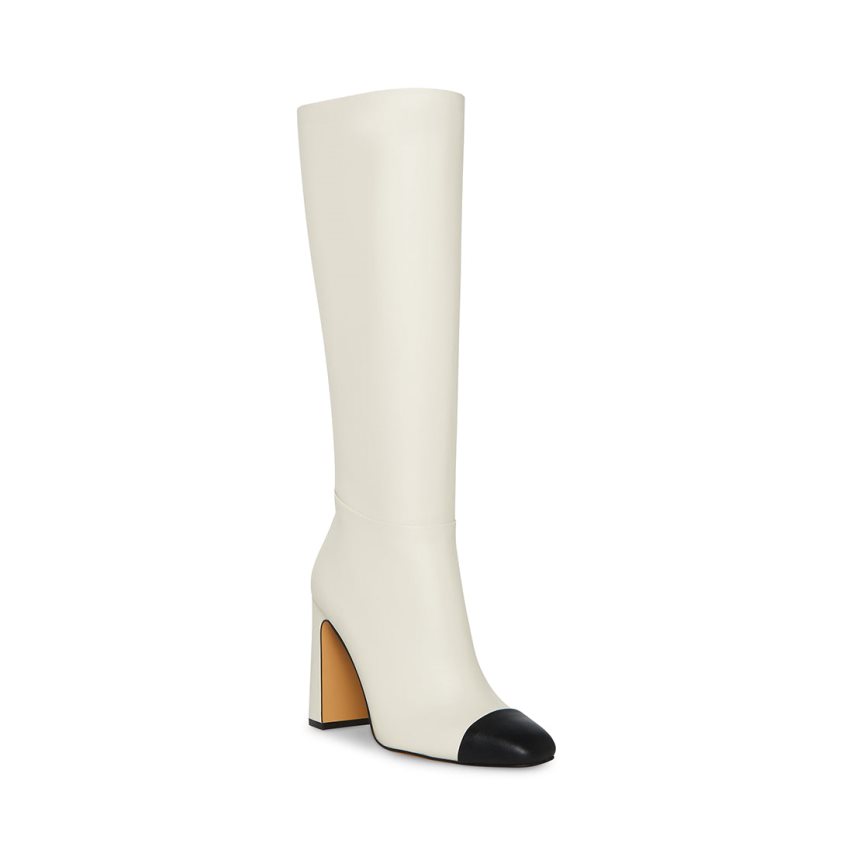 μποτεσ μεχρι το γονατο γυναικεια Steve Madden Arielle δερματινα ασπρα | GR-6542IOB