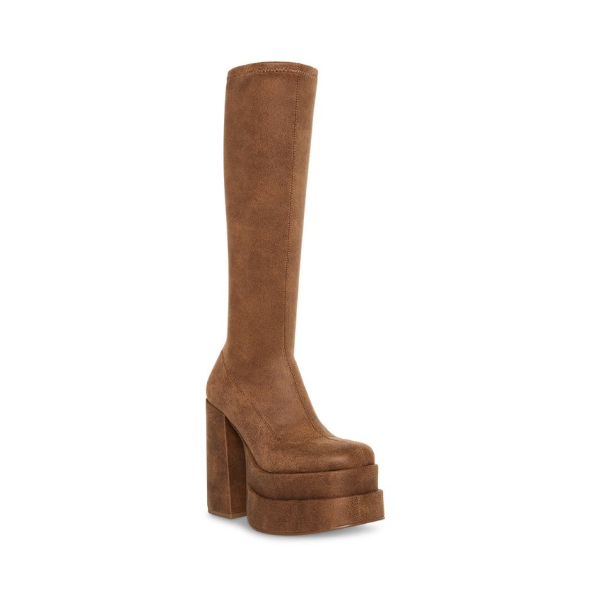 μποτεσ μεχρι το γονατο γυναικεια Steve Madden Cypress Distressed καφε | GR-7238NJE