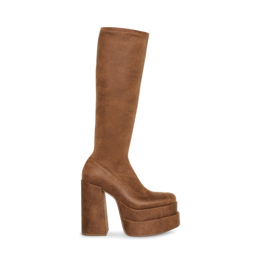 μποτεσ μεχρι το γονατο γυναικεια Steve Madden Cypress Distressed καφε | GR-7238NJE