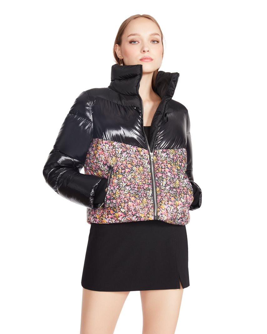 μπουφαν γυναικεια Steve Madden Ariana Floral μαυρα Πολύχρωμο | GR-7248ODP