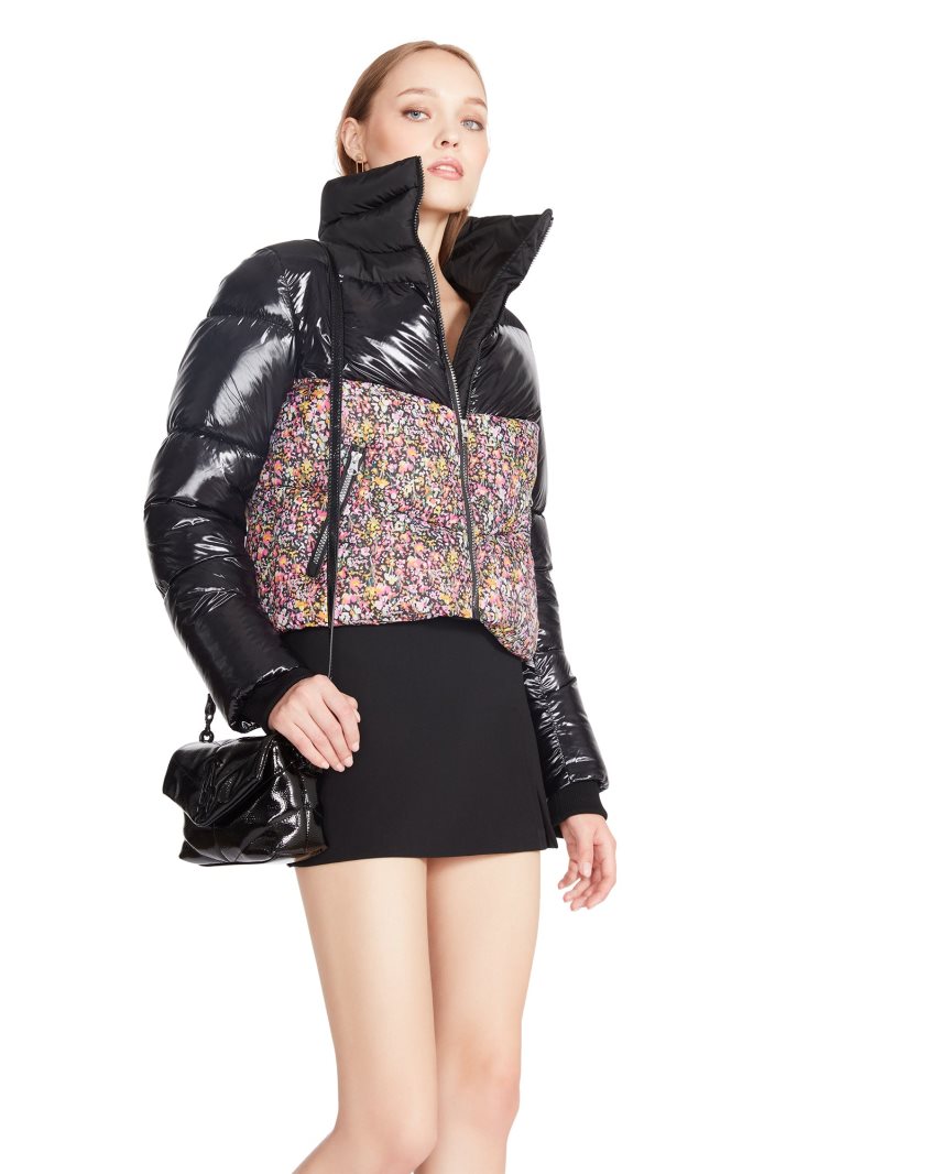 μπουφαν γυναικεια Steve Madden Ariana Floral μαυρα Πολύχρωμο | GR-7248ODP