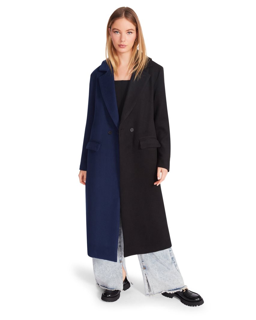 μπουφαν γυναικεια Steve Madden Caroline σκουρο μπλε μαυρα | GR-7814DKJ