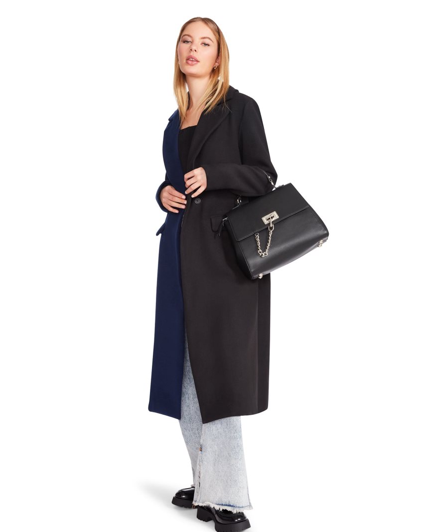 μπουφαν γυναικεια Steve Madden Caroline σκουρο μπλε μαυρα | GR-7814DKJ