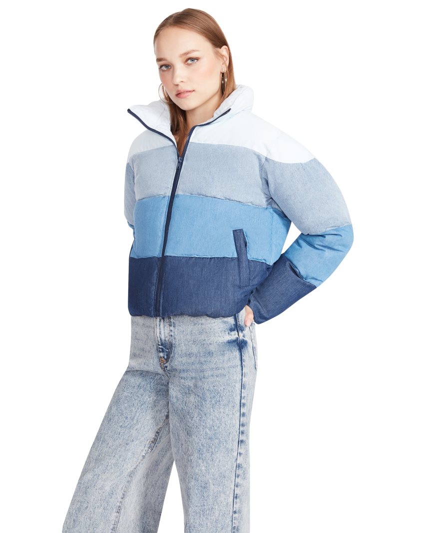 μπουφαν γυναικεια Steve Madden Daisy Denim Fabric μπλε | GR-3O49XVP