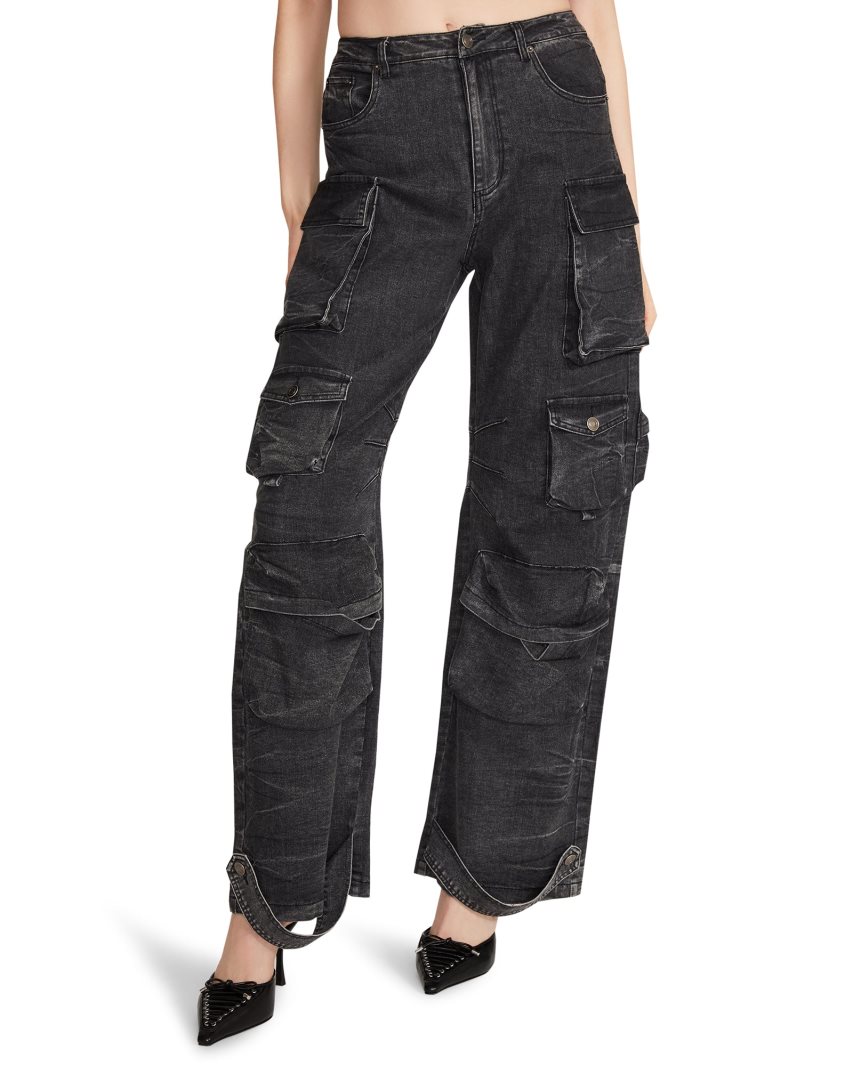 παντελονι γυναικεια Steve Madden Brody Denim μαυρα | GR-6189IDL