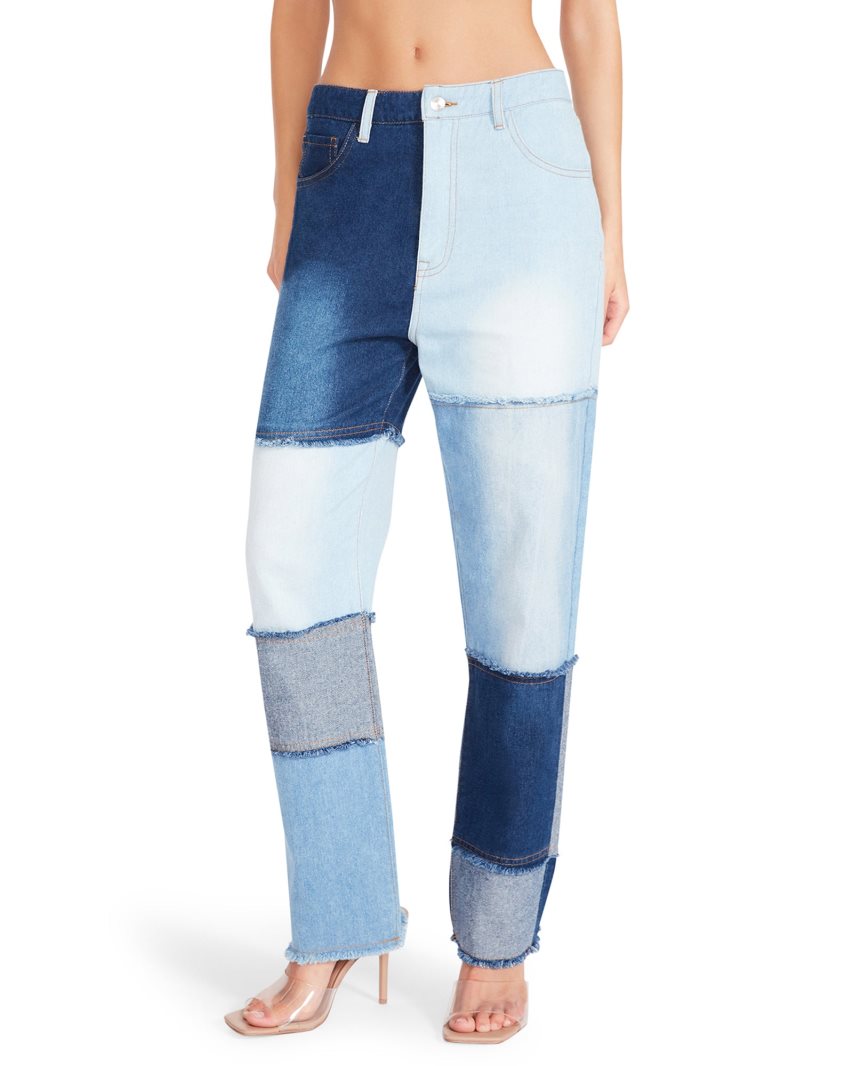 παντελονι γυναικεια Steve Madden Kylie Denim Fabric μπλε | GR-2684VPJ
