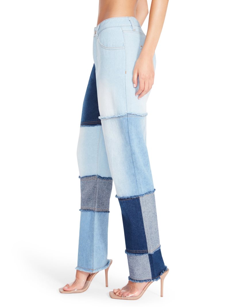 παντελονι γυναικεια Steve Madden Kylie Denim Fabric μπλε | GR-2684VPJ