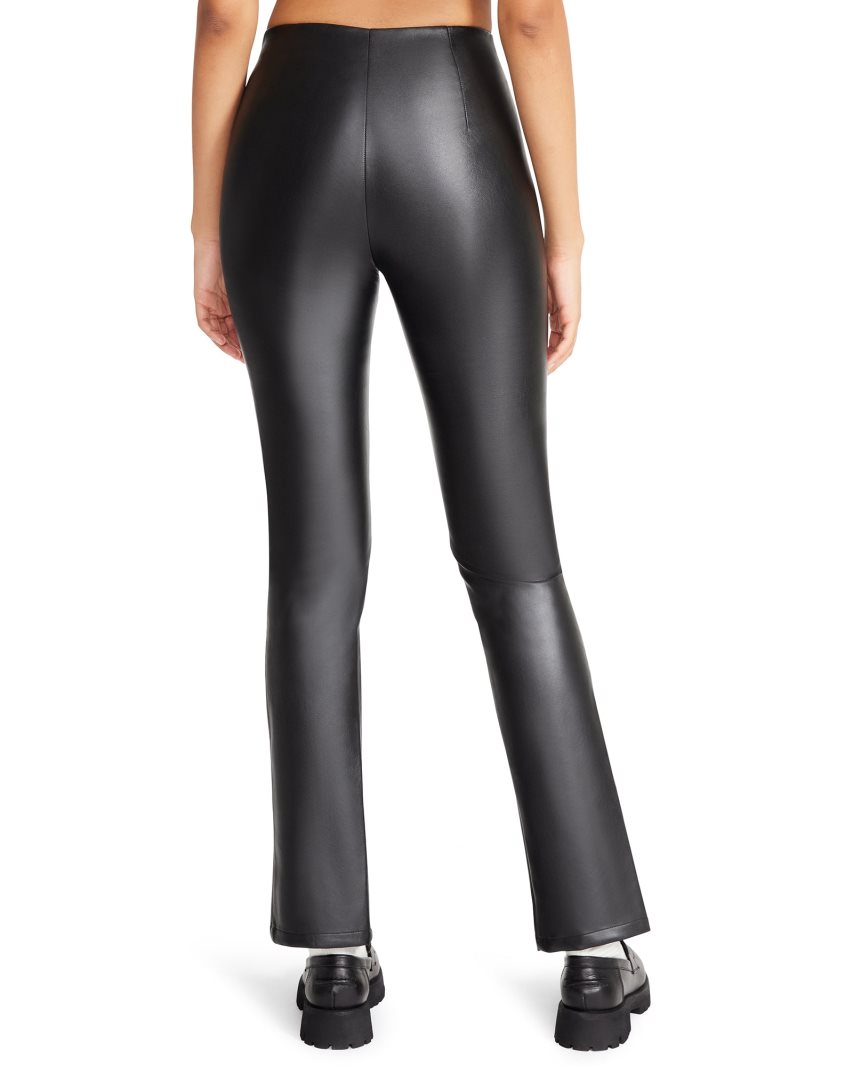 παντελονι γυναικεια Steve Madden Slit Front Faux δερματινα μαυρα | GR-1O72LGA