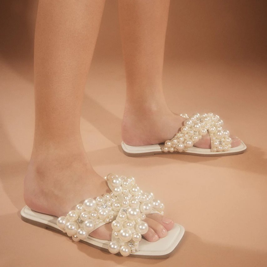 παντοφλεσ γυναικεια Steve Madden Duri ασπρα | GR-4521KRG