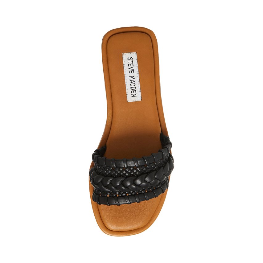 παντοφλεσ γυναικεια Steve Madden Genevie μαυρα | GR-215OXLO