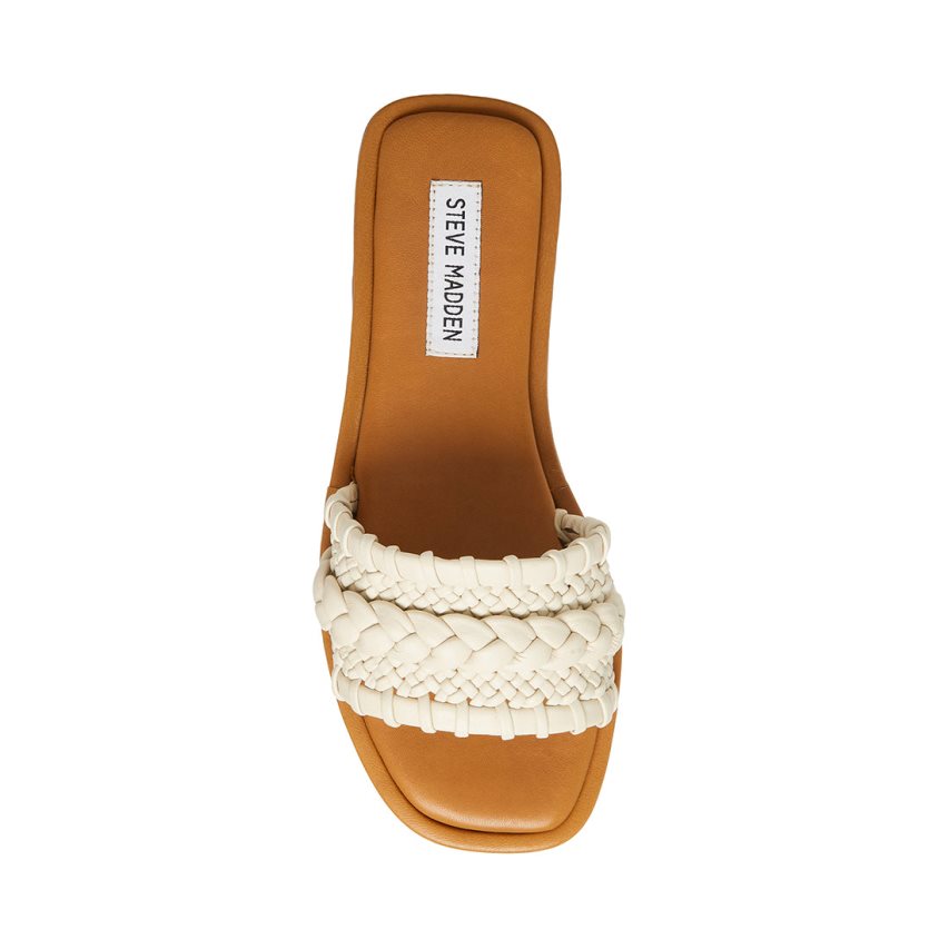 παντοφλεσ γυναικεια Steve Madden Genevie ασπρα | GR-O193GWT