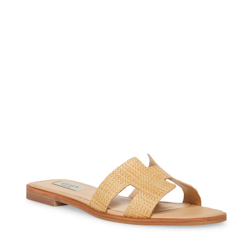 παντοφλεσ γυναικεια Steve Madden Hadyn Raffia Μπεζ | GR-9816AEX