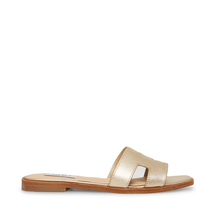 παντοφλεσ γυναικεια Steve Madden Hadyn δερματινα χρυσο χρωμα | GR-1897XUB