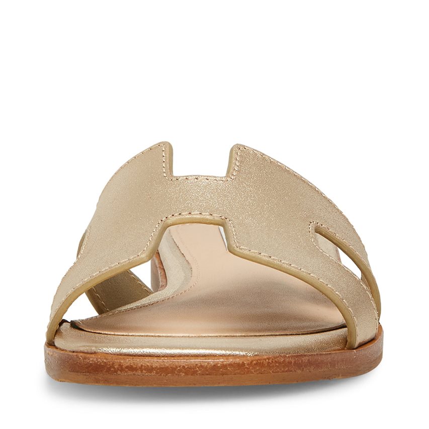 παντοφλεσ γυναικεια Steve Madden Hadyn δερματινα χρυσο χρωμα | GR-1897XUB