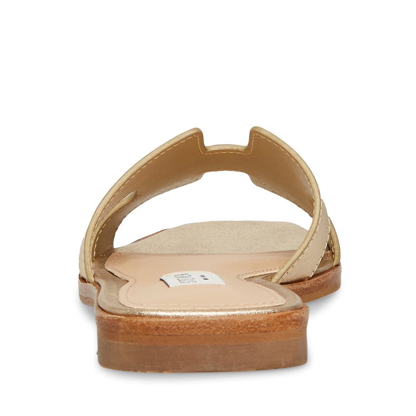παντοφλεσ γυναικεια Steve Madden Hadyn δερματινα χρυσο χρωμα | GR-1897XUB