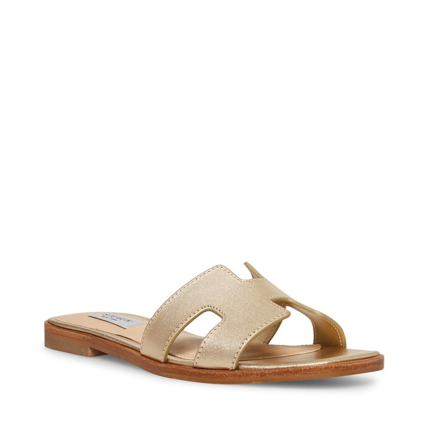 παντοφλεσ γυναικεια Steve Madden Hadyn δερματινα χρυσο χρωμα | GR-1897XUB