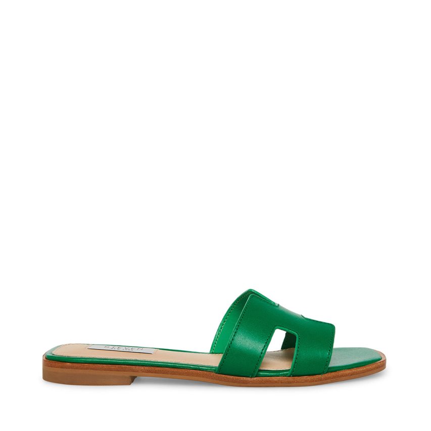 παντοφλεσ γυναικεια Steve Madden Hadyn δερματινα πρασινο | GR-2586GBO