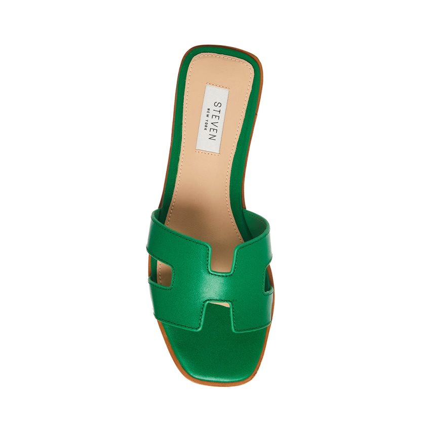 παντοφλεσ γυναικεια Steve Madden Hadyn δερματινα πρασινο | GR-2586GBO