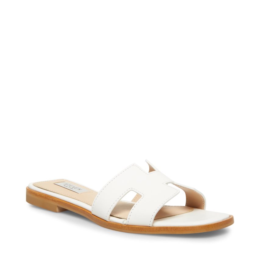 παντοφλεσ γυναικεια Steve Madden Hadyn δερματινα ασπρα | GR-6517NRP