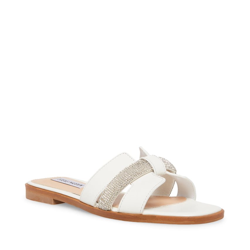 παντοφλεσ γυναικεια Steve Madden Holli δερματινα ασπρα | GR-7294YGP