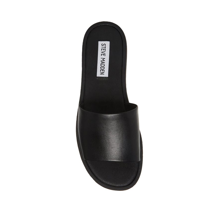 παντοφλεσ γυναικεια Steve Madden Kaya δερματινα μαυρα | GR-845ONLA