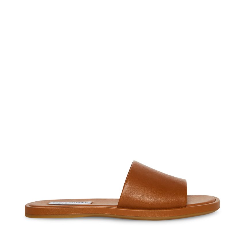 παντοφλεσ γυναικεια Steve Madden Kaya δερματινα καφε | GR-O682QRH