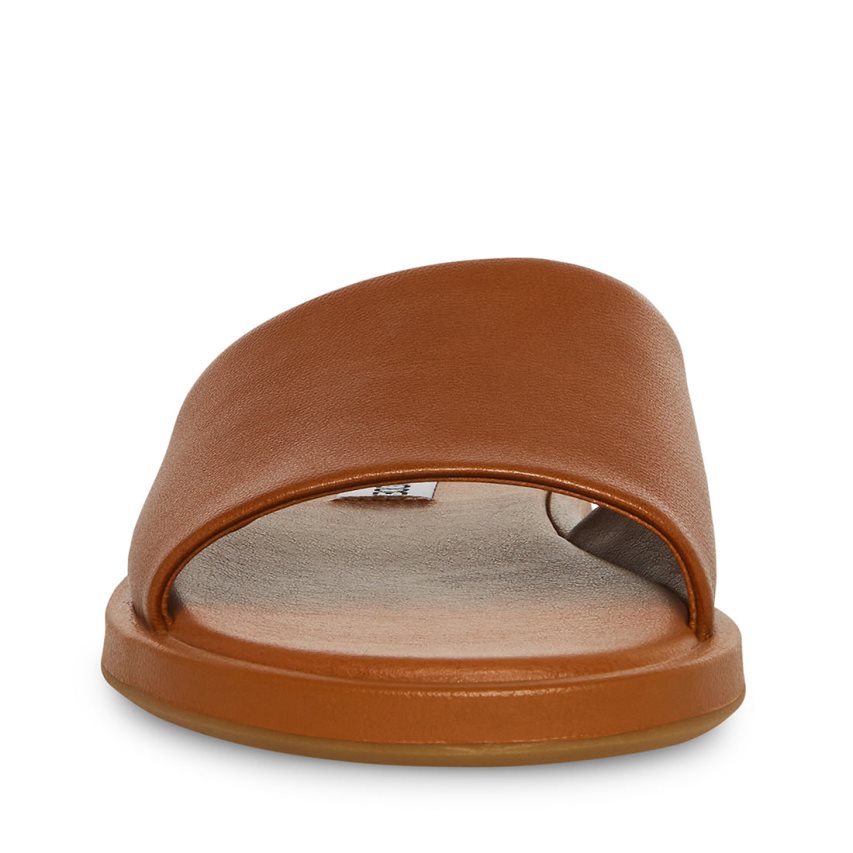 παντοφλεσ γυναικεια Steve Madden Kaya δερματινα καφε | GR-O682QRH