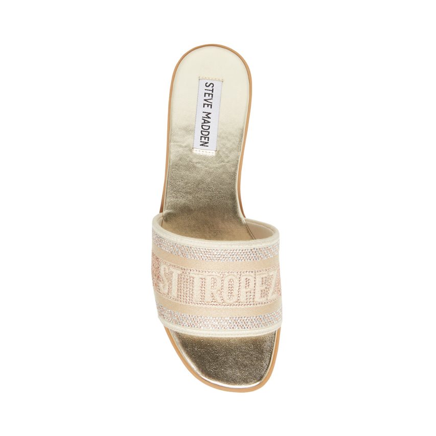 παντοφλεσ γυναικεια Steve Madden Knox-r χρυσο χρωμα | GR-8571VEJ
